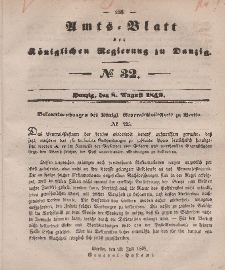 Amts-Blatt der Königlichen Regierung zu Danzig, 8. August 1849, Nr. 32