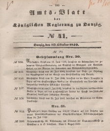 Amts-Blatt der Königlichen Regierung zu Danzig, 10. Oktober 1849, Nr. 41