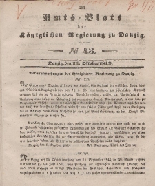 Amts-Blatt der Königlichen Regierung zu Danzig, 24. Oktober 1849, Nr. 43