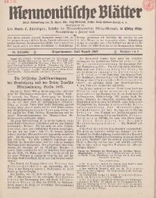 Mennonitische Blätter, Juli / August 1937, nr 7 / 8, Jahrgang 84.