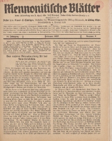 Mennonitische Blätter, Februar 1938, nr 2, Jahrgang 85.