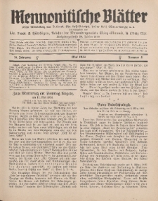 Mennonitische Blätter, Mai 1931, nr 5, Jahrgang 78.