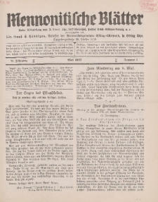 Mennonitische Blätter, Mai 1932, nr 5, Jahrgang 79.