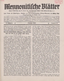 Mennonitische Blätter, Oktober 1932, nr 10, Jahrgang 79.