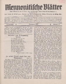 Mennonitische Blätter, November 1932, nr 11, Jahrgang 79.