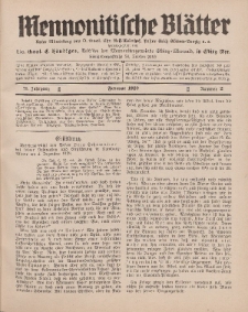 Mennonitische Blätter, Februar 1929, nr 2, Jahrgang 76.