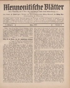 Mennonitische Blätter, März 1930, nr 3, Jahrgang 77.