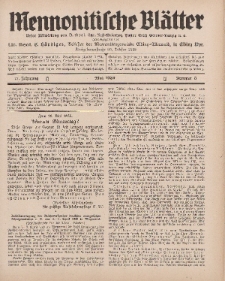 Mennonitische Blätter, Mai 1930, nr 5, Jahrgang 77.