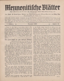 Mennonitische Blätter, Dezember 1930, nr 12, Jahrgang 77.