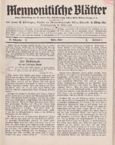 Mennonitische Blätter, März 1933, nr 3, Jahrgang 80.