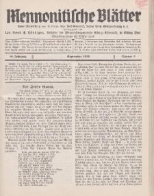 Mennonitische Blätter, September 1933, nr 9, Jahrgang 80.