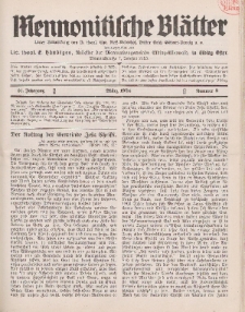 Mennonitische Blätter, März 1934, nr 3, Jahrgang 81.