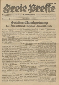 Freie Presse, Nr. 184 Mittwoch 8. August 1928 4. Jahrgang