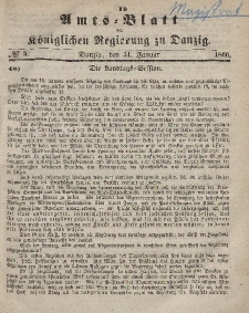 Amts-Blatt der Königlichen Regierung zu Danzig, 31. Januar 1866, Nr. 5