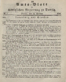 Amts-Blatt der Königlichen Regierung zu Danzig, 14. Februar 1866, Nr. 7