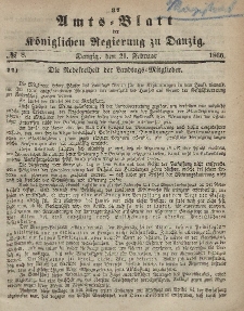 Amts-Blatt der Königlichen Regierung zu Danzig, 21. Februar 1866, Nr. 8