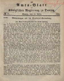 Amts-Blatt der Königlichen Regierung zu Danzig, 14. März 1866, Nr. 11