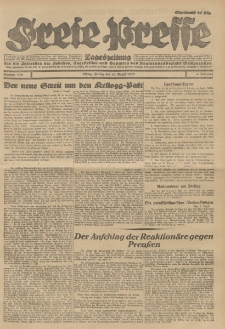 Freie Presse, Nr. 186 Freitag 10. August 1928 4. Jahrgang