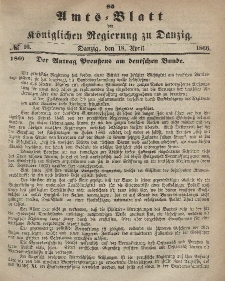 Amts-Blatt der Königlichen Regierung zu Danzig, 18. April 1866, Nr. 16