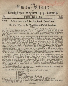 Amts-Blatt der Königlichen Regierung zu Danzig, 9. Mai 1866, Nr. 19