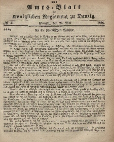 Amts-Blatt der Königlichen Regierung zu Danzig, 23. Mai 1866, Nr. 21