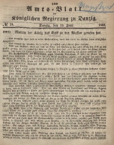Amts-Blatt der Königlichen Regierung zu Danzig, 13. Juni 1866, Nr. 24