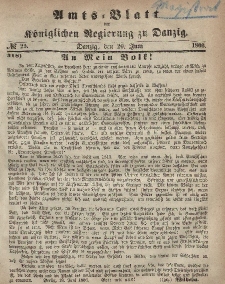 Amts-Blatt der Königlichen Regierung zu Danzig, 20. Juni 1866, Nr. 25
