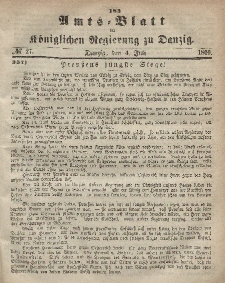 Amts-Blatt der Königlichen Regierung zu Danzig, 4. Juli 1866, Nr. 27