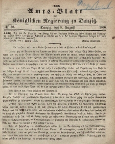 Amts-Blatt der Königlichen Regierung zu Danzig, 8. August 1866, Nr. 32