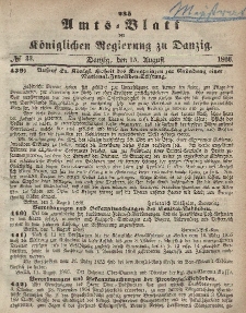 Amts-Blatt der Königlichen Regierung zu Danzig, 15. August 1866, Nr. 33
