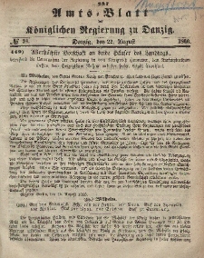 Amts-Blatt der Königlichen Regierung zu Danzig, 22. August 1866, Nr. 34