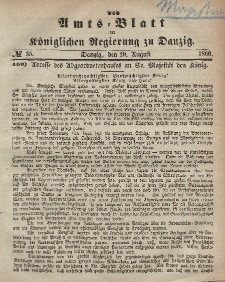Amts-Blatt der Königlichen Regierung zu Danzig, 29. August 1866, Nr. 35