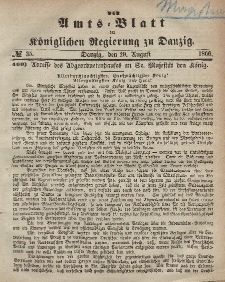 Amts-Blatt der Königlichen Regierung zu Danzig, 29. August 1866, Nr. 35