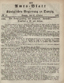 Amts-Blatt der Königlichen Regierung zu Danzig, 17. Oktober 1866, Nr. 42