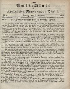 Amts-Blatt der Königlichen Regierung zu Danzig, 7. November 1866, Nr. 45