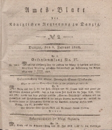 Amts-Blatt der Königlichen Regierung zu Danzig, 8. Januar 1840, Nr. 2