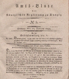 Amts-Blatt der Königlichen Regierung zu Danzig, 29. Januar 1840, Nr. 5