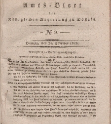 Amts-Blatt der Königlichen Regierung zu Danzig, 26. Februar 1840, Nr. 9