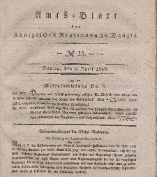 Amts-Blatt der Königlichen Regierung zu Danzig, 8. April 1840, Nr. 15