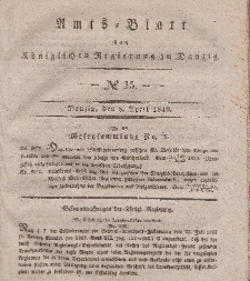 Amts-Blatt der Königlichen Regierung zu Danzig, 8. April 1840, Nr. 15