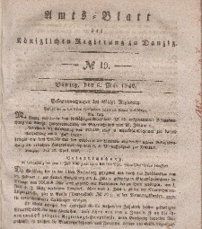 Amts-Blatt der Königlichen Regierung zu Danzig, 6. Mai 1840, Nr. 19