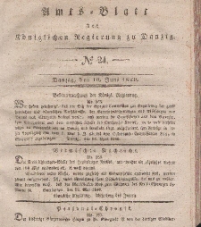 Amts-Blatt der Königlichen Regierung zu Danzig, 10. Juni 1840, Nr. 24