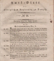 Amts-Blatt der Königlichen Regierung zu Danzig, 24. Juni 1840, Nr. 26