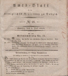 Amts-Blatt der Königlichen Regierung zu Danzig, 8. Juli 1840, Nr. 28