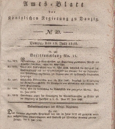 Amts-Blatt der Königlichen Regierung zu Danzig, 15. Juli 1840, Nr. 29