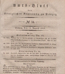 Amts-Blatt der Königlichen Regierung zu Danzig, 19. August 1840, Nr. 34