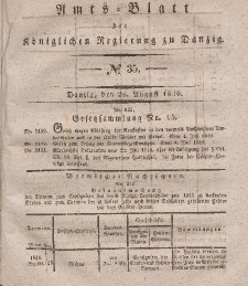 Amts-Blatt der Königlichen Regierung zu Danzig, 26. August 1840, Nr. 35