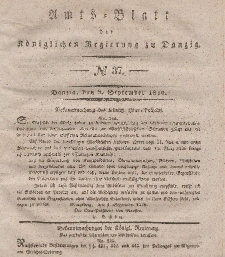 Amts-Blatt der Königlichen Regierung zu Danzig, 9. September 1840, Nr. 37