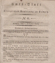Amts-Blatt der Königlichen Regierung zu Danzig, 7. Oktober 1840, Nr. 41