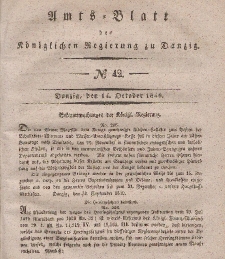 Amts-Blatt der Königlichen Regierung zu Danzig, 14. Oktober 1840, Nr. 42